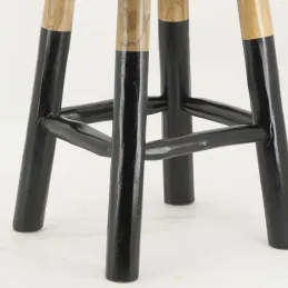 Tabouret haut rond en teck massif Arden
