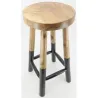 Tabouret haut rond en teck massif Arden