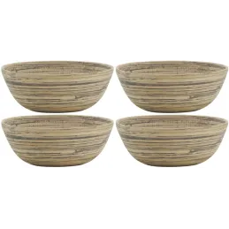 Corbeille ronde en bambou naturel et noir