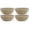 Corbeille ronde en bambou naturel et noir