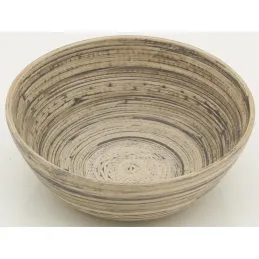 Corbeille ronde en bambou naturel et noir