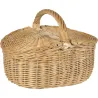 Panier 2 couvercles en osier miel