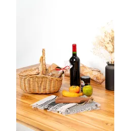 Panier 2 couvercles en osier miel