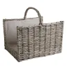 Paniers à bûches en osier gris et jute (lot de 2)