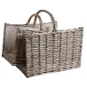Paniers à bûches en osier gris et jute (lot de 2)