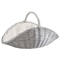 Paniers à bûches en osier gris et jute (lot de 2)