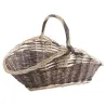 Paniers à bûches en osier brut et beige (lot de 2)