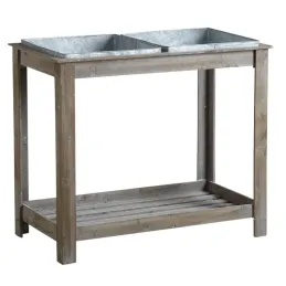 Potager surélevé en bois et métal (Lot de 2)