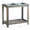 Potager surélevé en bois et métal (Lot de 2)
