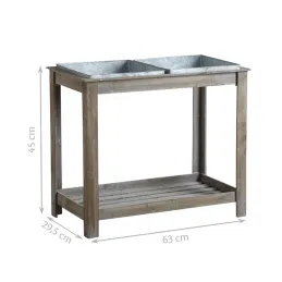 Potager surélevé en bois et métal (Lot de 2)