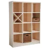 Bibliothèque 12 cases en épicéa brut