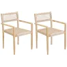 Fauteuil en teck et cannage synthétique BAIA (Lot de 2)