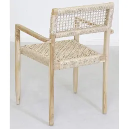 Fauteuil en teck et cannage synthétique BAIA (Lot de 2)