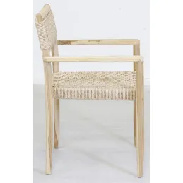 Fauteuil en teck et cannage synthétique BAIA (Lot de 2)