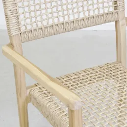 Fauteuil en teck et cannage synthétique BAIA (Lot de 2)