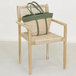 Fauteuil en teck et cannage synthétique BAIA (Lot de 2)