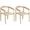 Fauteuil en teck et cannage synthétique BAIA (Lot de 2)