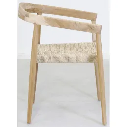 Fauteuil en teck et cannage synthétique BAIA (Lot de 2)