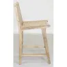 Tabouret bar en teck naturel et cannage BAIA (Lot de 2)