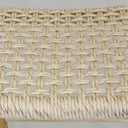 Tabouret bar en teck naturel et cannage BAIA (Lot de 2)