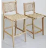 Tabouret de bar en teck naturel BAIA (Lot de 2)