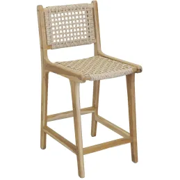 Tabouret de bar en teck naturel BAIA (Lot de 2)