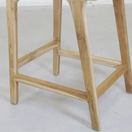 Tabouret de bar en teck naturel BAIA (Lot de 2)