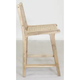Tabouret de bar en teck naturel BAIA (Lot de 2)