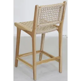 Tabouret de bar en teck naturel BAIA (Lot de 2)