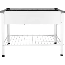Carré potager en métal blanc