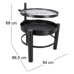 Brasero en métal avec grille de cuisson intégrée