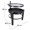 Brasero en métal avec grille de cuisson intégrée