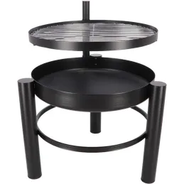 Brasero en métal avec grille de cuisson intégrée