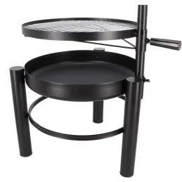 Brasero en métal avec grille de cuisson intégrée