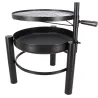 Brasero en métal avec grille de cuisson intégrée