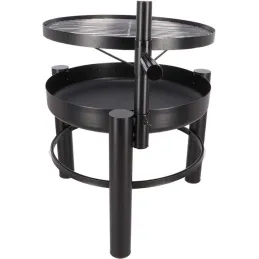 Brasero en métal avec grille de cuisson intégrée