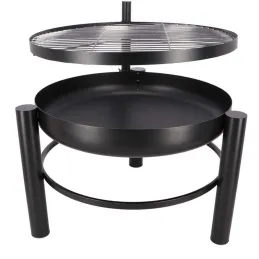 Brasero en métal avec grille de cuisson intégrée