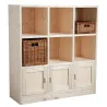Bibliothèque 6 cases 3 portes en épicéa brut