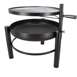 Brasero en métal avec grille de cuisson intégrée