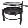Brasero en métal avec grille de cuisson intégrée