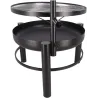 Brasero en métal avec grille de cuisson intégrée