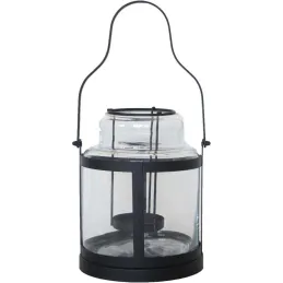 Lanterne tempête en métal et verre