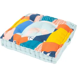 Coussin de sol en coton 60 x 60 x 12 cm