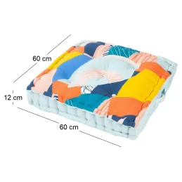 Coussin de sol en coton 60 x 60 x 12 cm