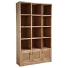 Bibliothèque 12 cases 3 portes en épicéa ciré miel