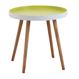Table d'appoint ronde en bois et MDF laqué vert anis