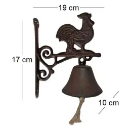 Cloche carillon fonte Coq 19 x 10 x 17 cm