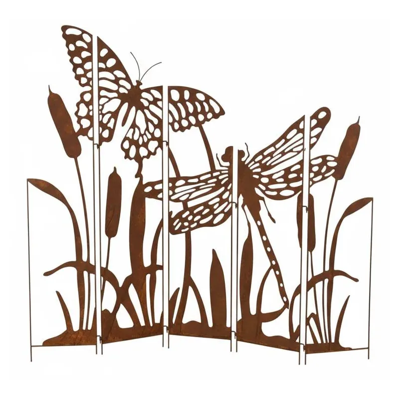 Silhouette décorative papillon et libellule 138 x 1 x 135 cm