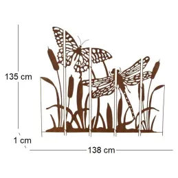 Silhouette décorative papillon et libellule 138 x 1 x 135 cm