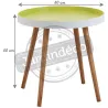 Table d'appoint ronde en bois et MDF laqué vert anis
